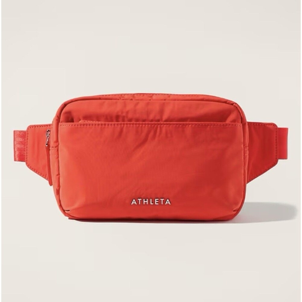 Athleta All About Large Crossbody Belt Bag Cardinal Red Water Repel Travel NWT